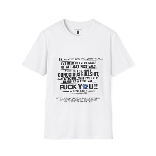 Festival Quote T-Shirt — Bold Band Tee | Support All Music Back Print