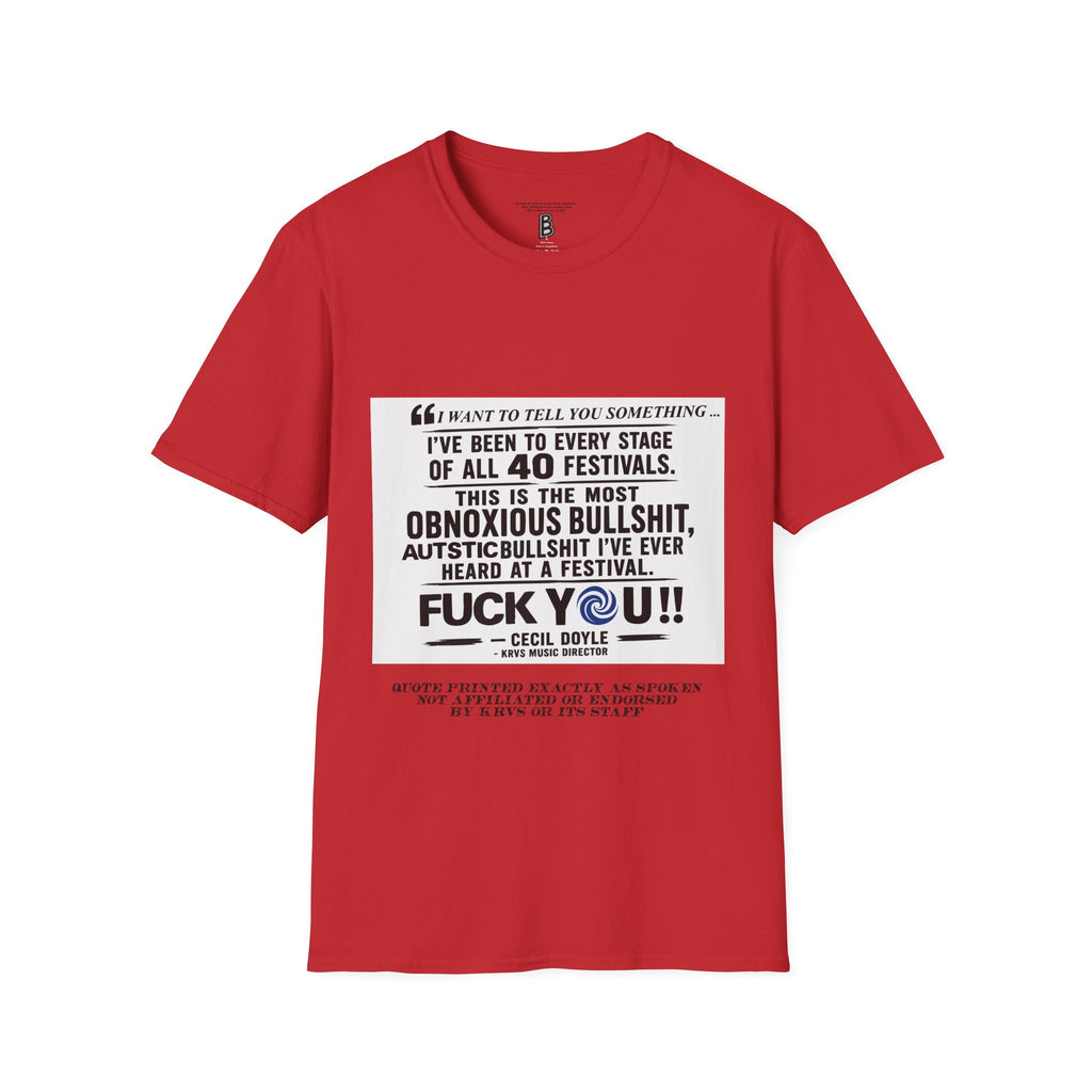 Festival Quote T-Shirt — Bold Band Tee | Support All Music Back Print