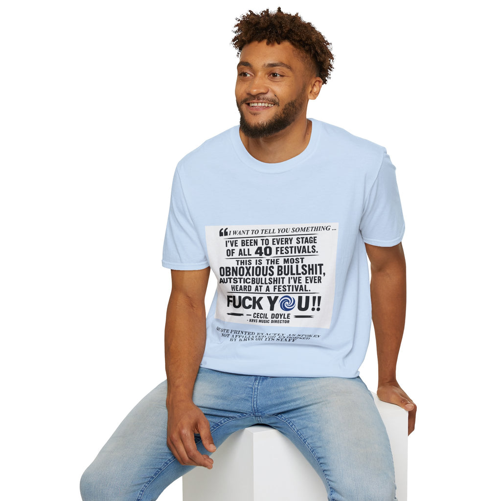Festival Quote T-Shirt — Bold Band Tee | Support All Music Back Print