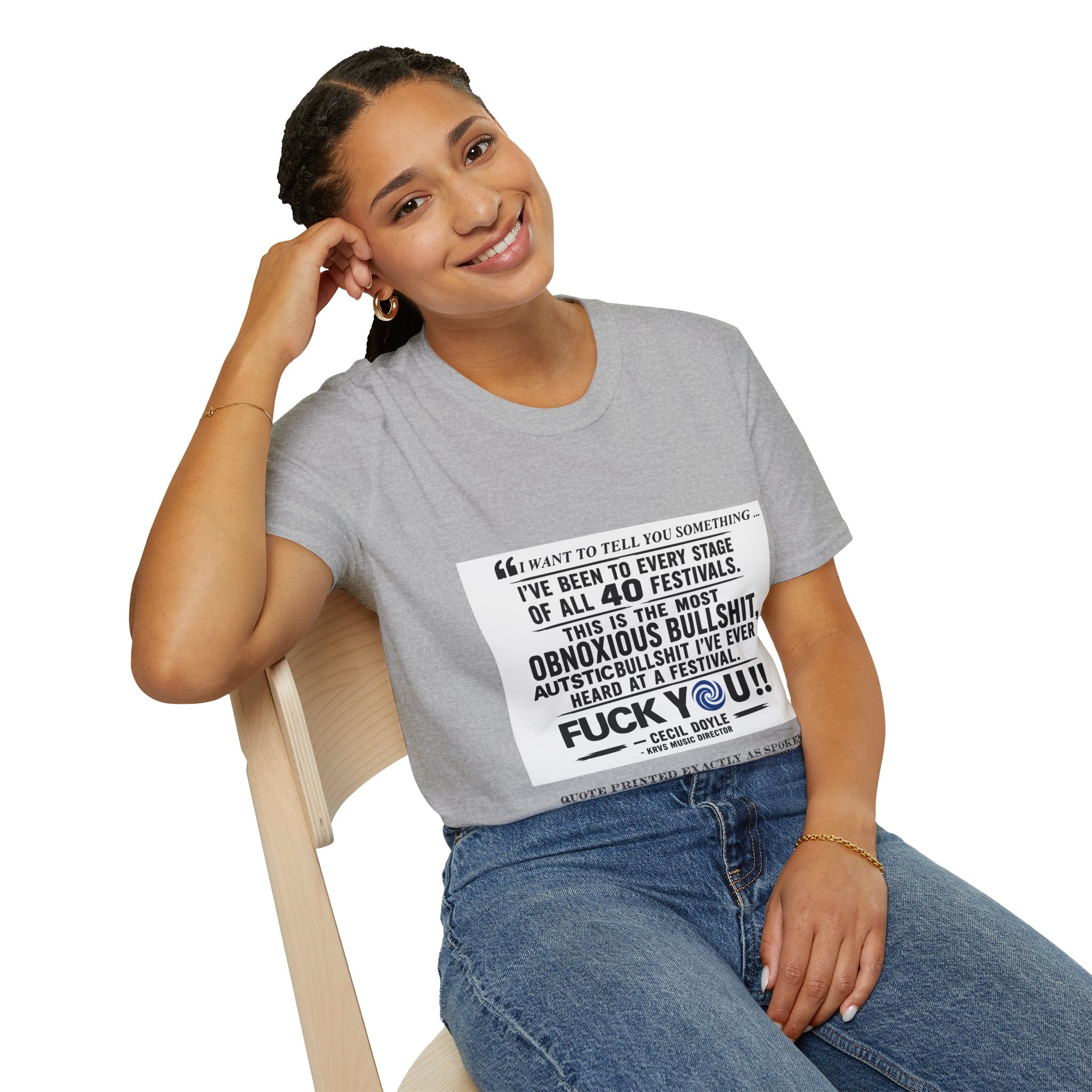 Festival Quote T-Shirt — Bold Band Tee | Support All Music Back Print